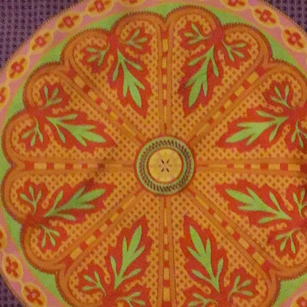Scarf 30 inch square - orange, purple, gold, color - Picture 3 of 8